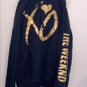 Black and Gold printed The Weeknd hoodie.